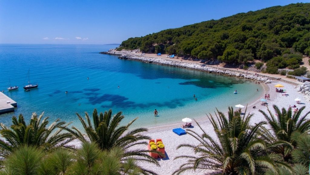 Vista del litoral en Jukići, Živogošće