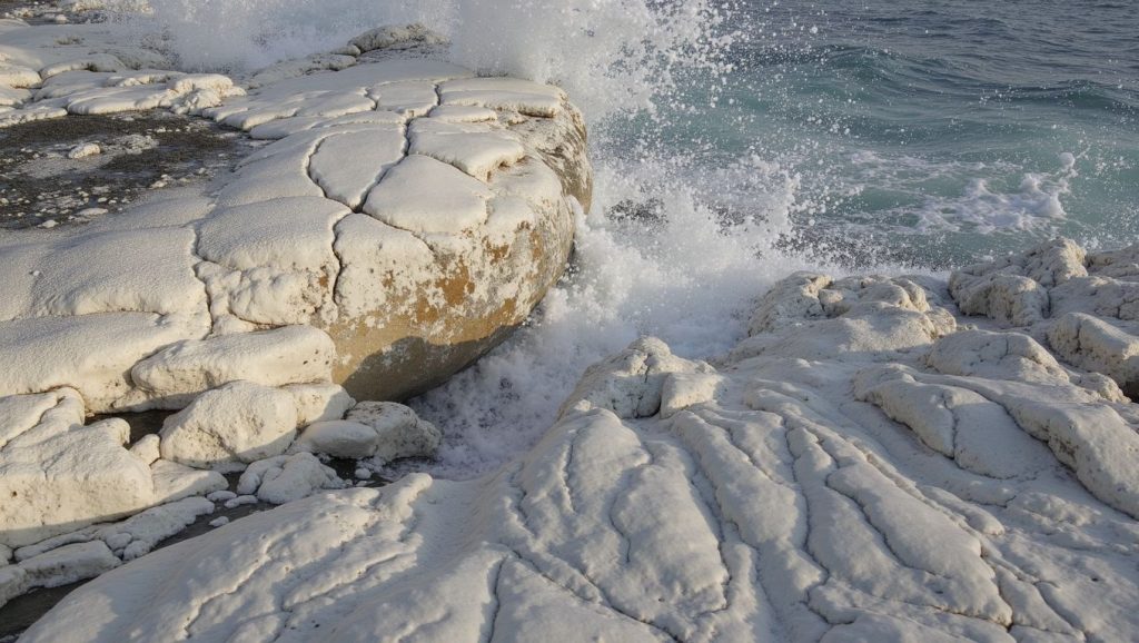 Orilla de Kafizis Beach con olas suaves en ?