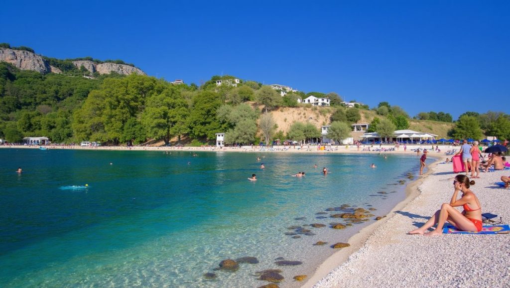 Vista de Kasun desde la orilla, Croacia