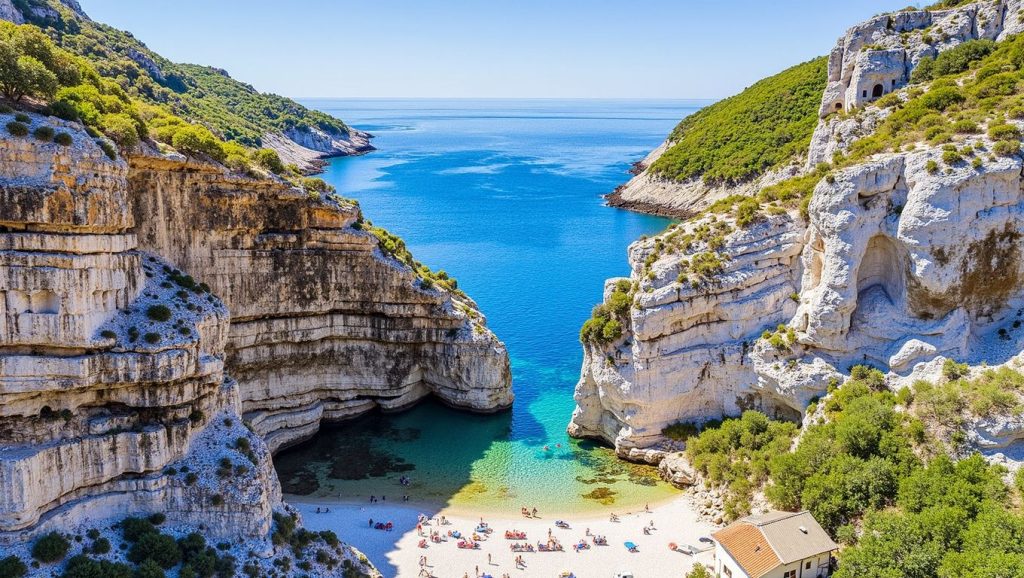 Orilla tranquila de Knezica, playa de Grad Komiža