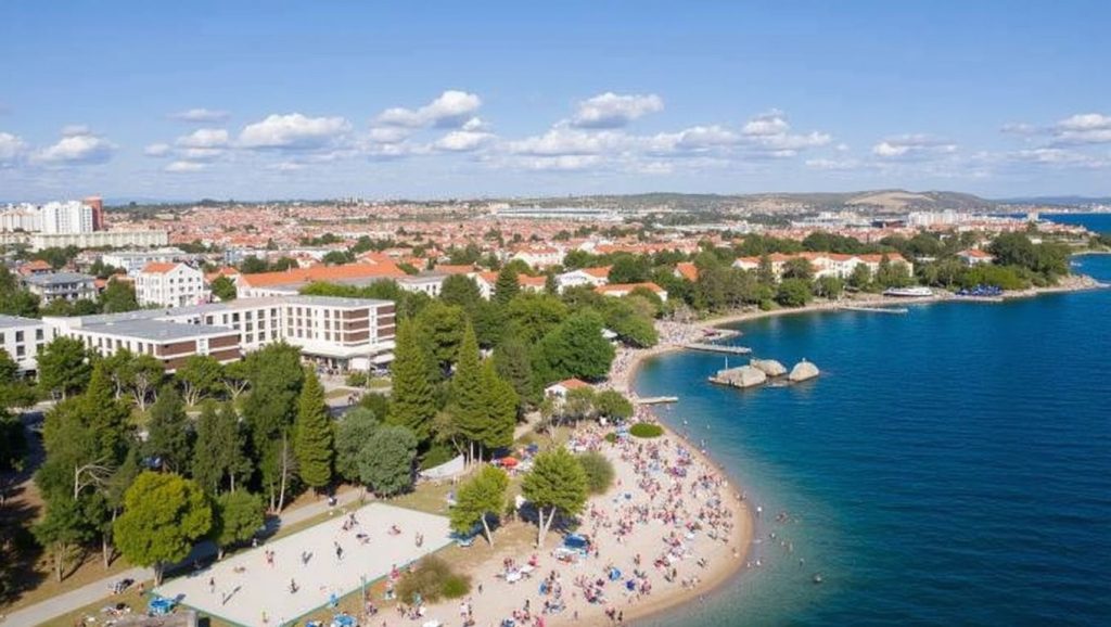 Textura de arena en Kolovar, Zadar, Croacia