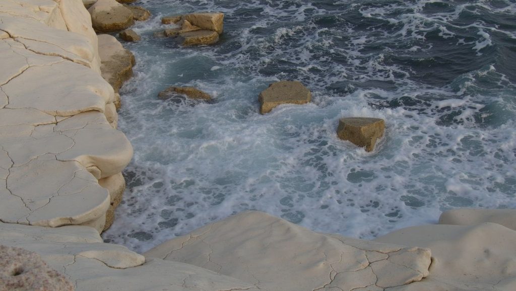 Arena y orilla en Kotsia Beach, ?, Chipre