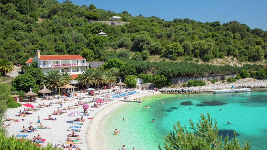Vista general de Kraj, Croacia