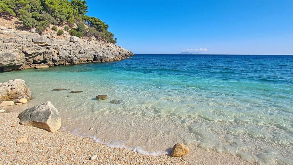 Olas rompiendo en Kraj, Croacia