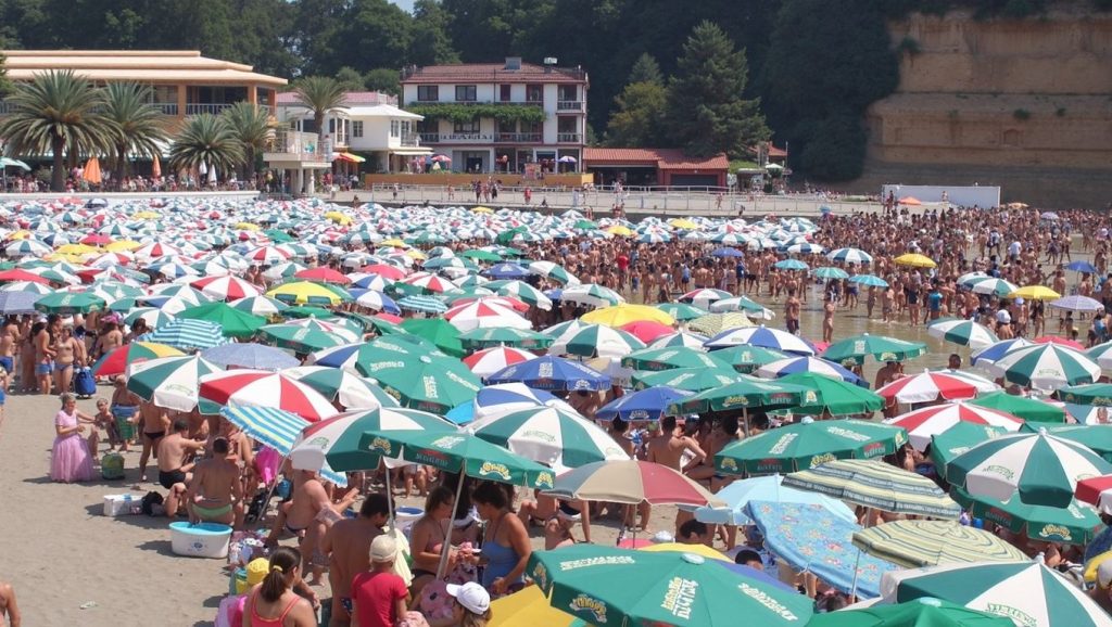 Arena fina en Kraljičina plaža Milocer, Budva, Montenegro