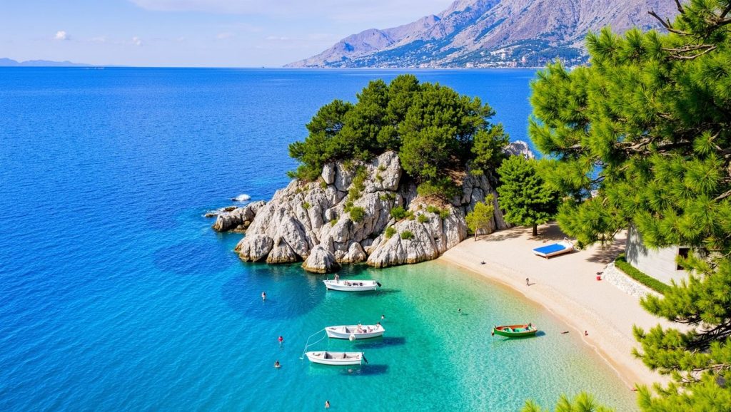 Detalle de arena y agua en Kulana, Croacia