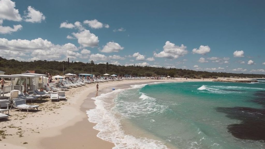 Olas rompiendo en la Chianca, Puglia