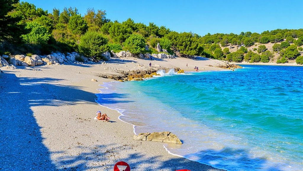 Agua y arena en Labadusa, Croacia