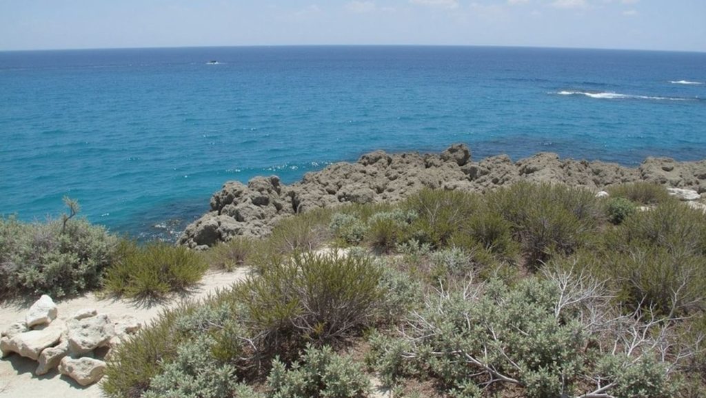 Detalle de arena y agua en Latchi Beach / Adamas Beach, ?