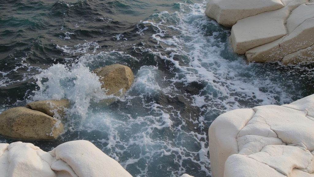 Primer plano de la orilla de Lompardi Beach, ?