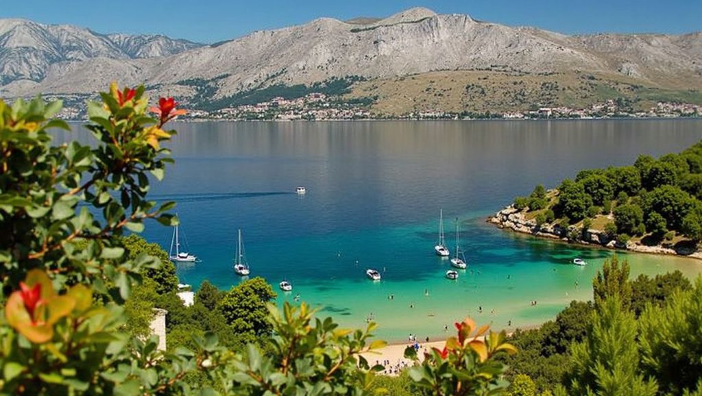 Playa Lovrečina desde la arena, Croacia, Brač
