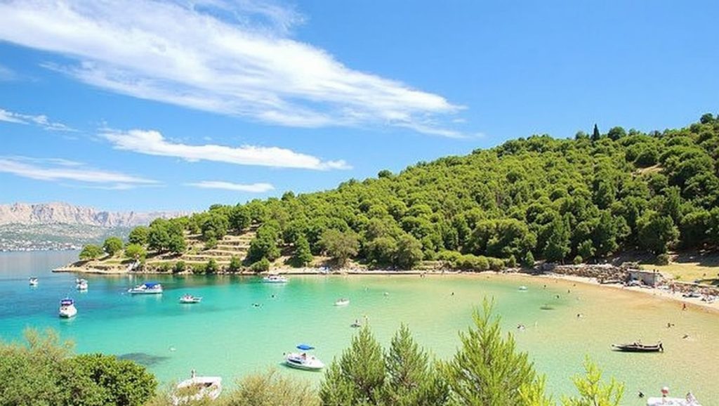 Orilla tranquila de Lovrecina, playa de Općina Postira