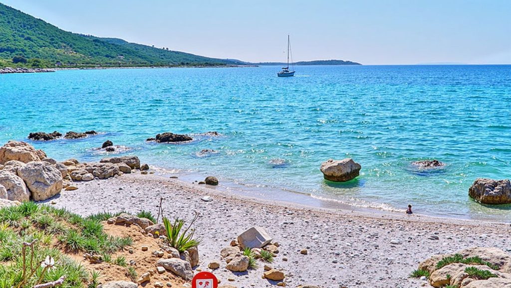 Detalle del agua en Lucica, Croacia, Vis