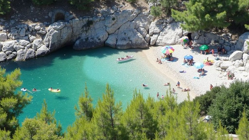 Vista amplia de Lucica en Croacia, Vis