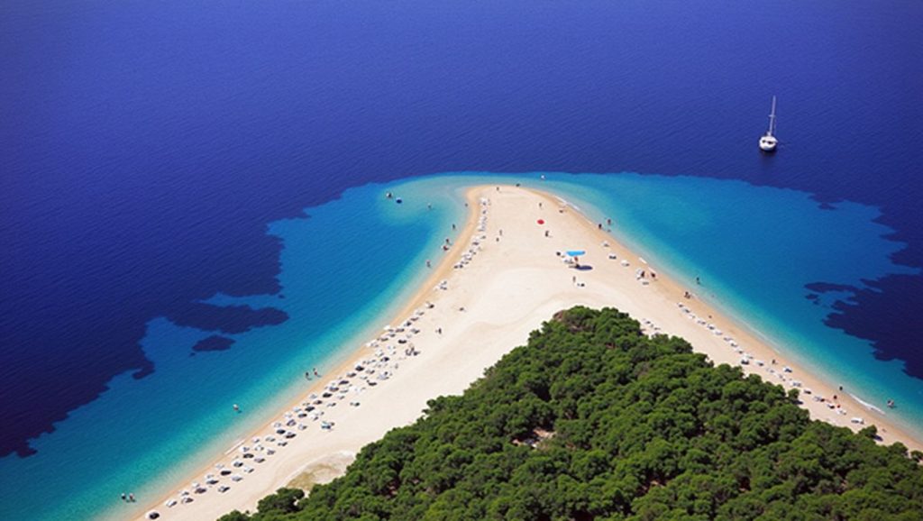 Arena y orilla en Luke, Croacia, Croacia