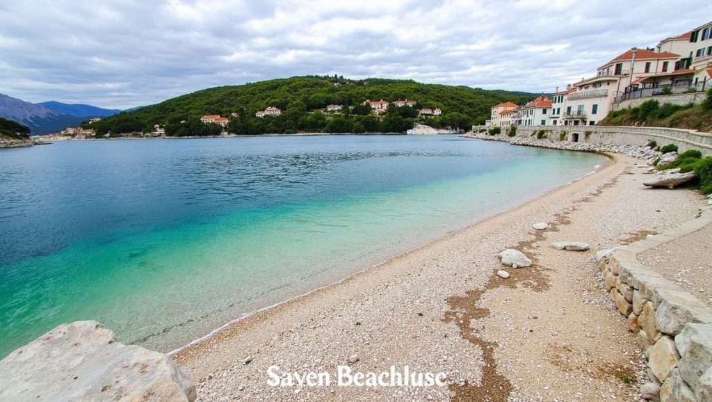 Panorámica completa de Macel, playa de Općina Pučišća