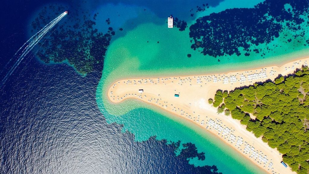 Panorámica completa de Magazin, playa de Croacia