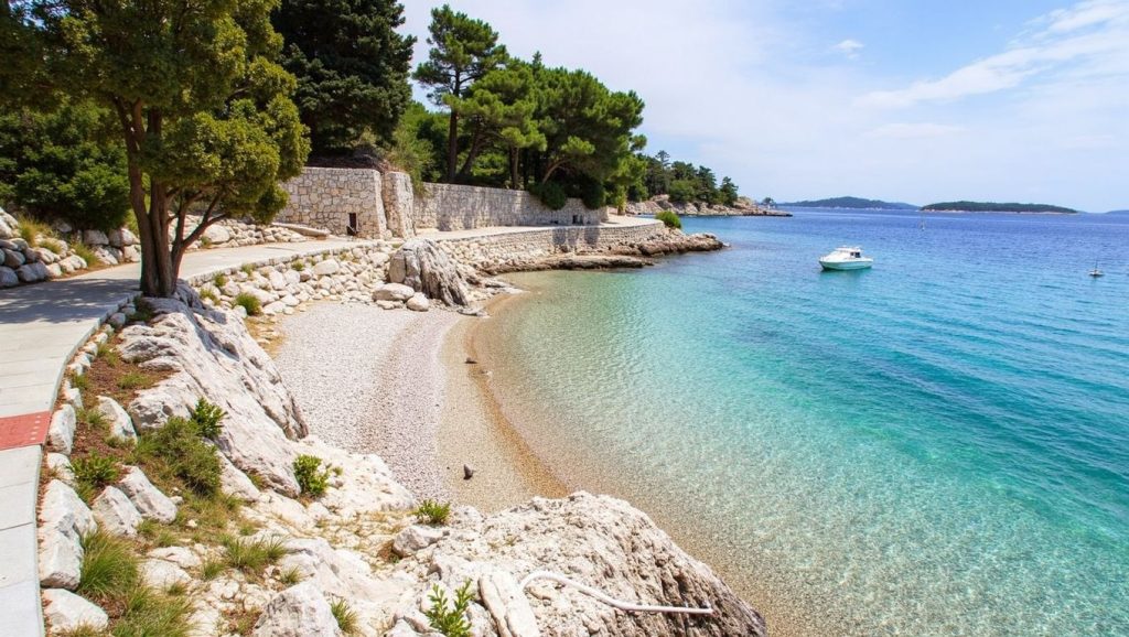Agua y arena en Majerovica, Croacia