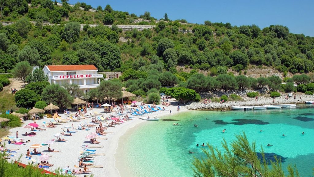 Panorámica de Mala Borča con cielo despejado, Grad Hvar