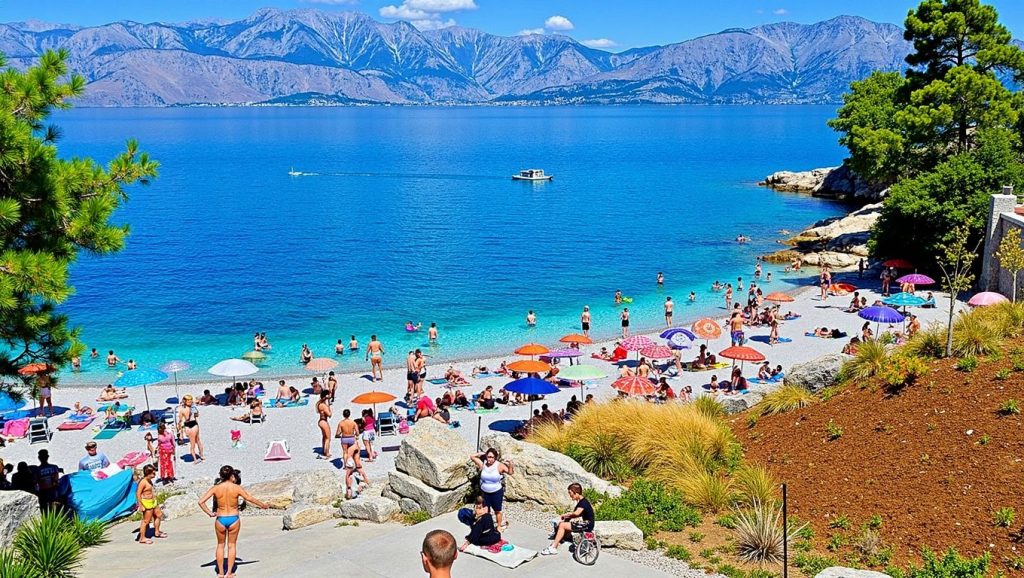 Playa Mala Lozna desde la arena, Croacia, Brač