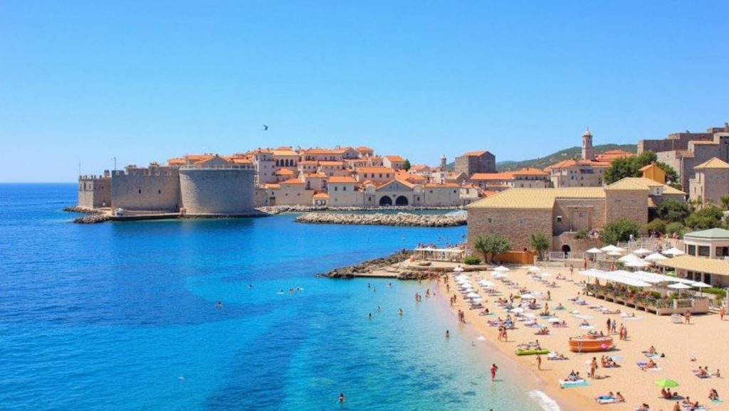 Amplio horizonte marino en Mali Dubrovnik, Croacia