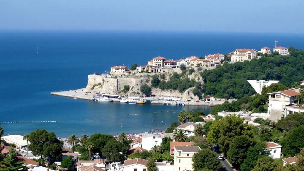 Horizonte desde Mali Pijesak, Ulcinj, Montenegro