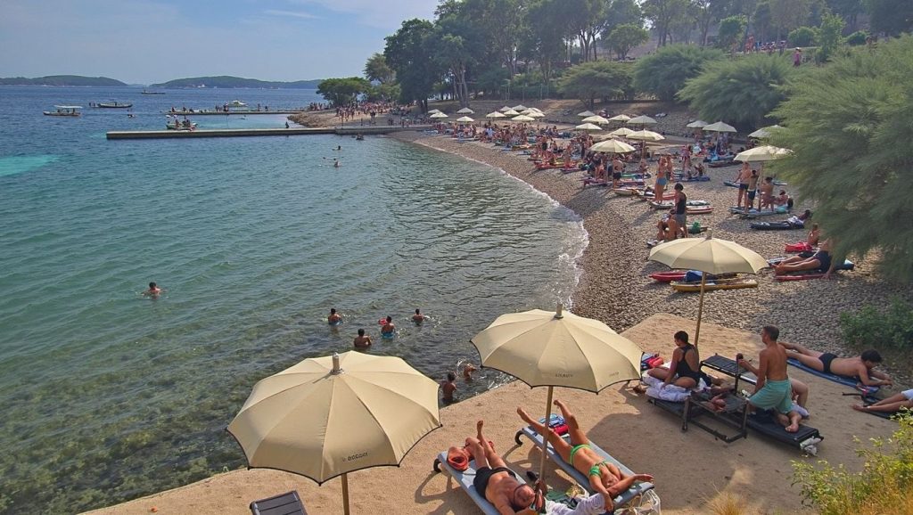 Textura de arena en Martinica, Croacia, Hvar