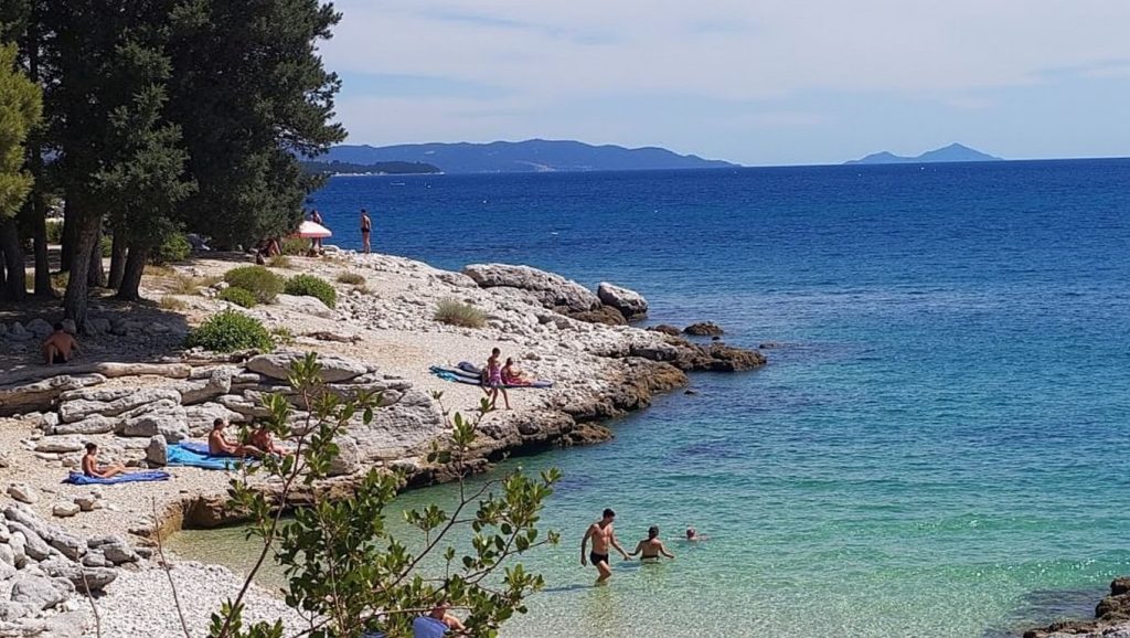 Olas rompiendo en Maslinica, Općina Jelsa