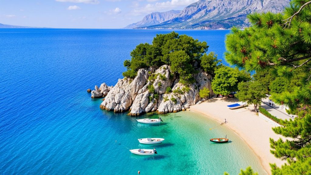 Orilla tranquila de Matejuška, playa de Croacia