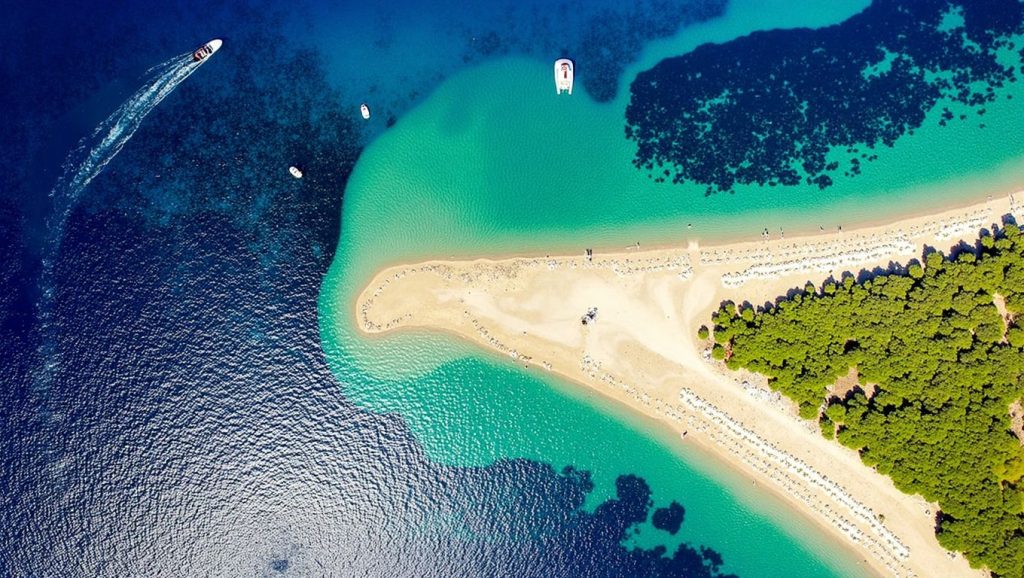 Amplio horizonte marino en Medovača Cove, Croacia