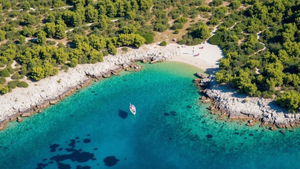 Agua y arena en Mekićevica, Grad Hvar