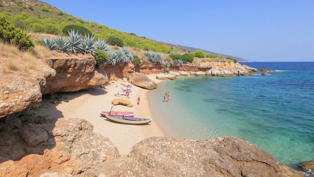 Textura de arena en Mlaska Beach, Općina Sućuraj, Hvar