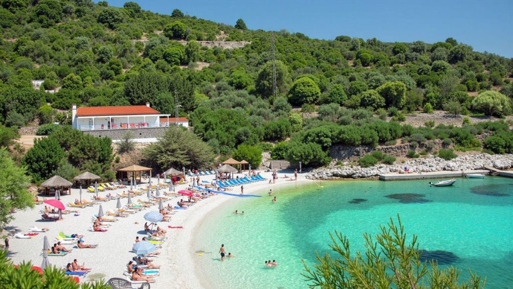 Playa Mlini Beach desde la arena, Grad Hvar, Hvar