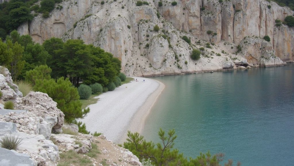 Panorámica de Naturist Beach con cielo despejado, Općina Sutivan