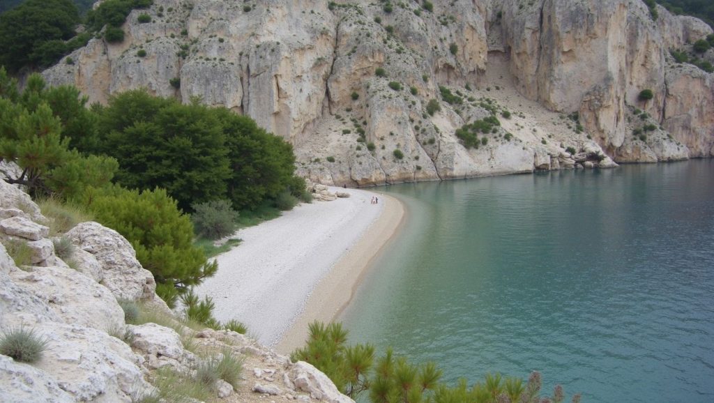 Panorámica de Naturist Beach con cielo despejado, Croacia
