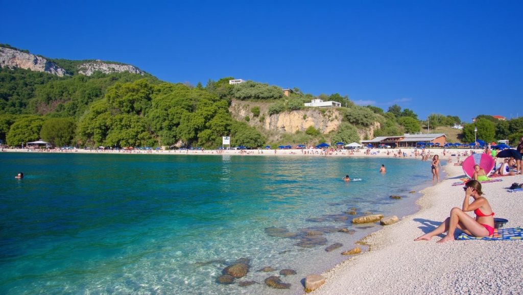 Playa Nudist beach desde la arena, Grad Pag, Croacia