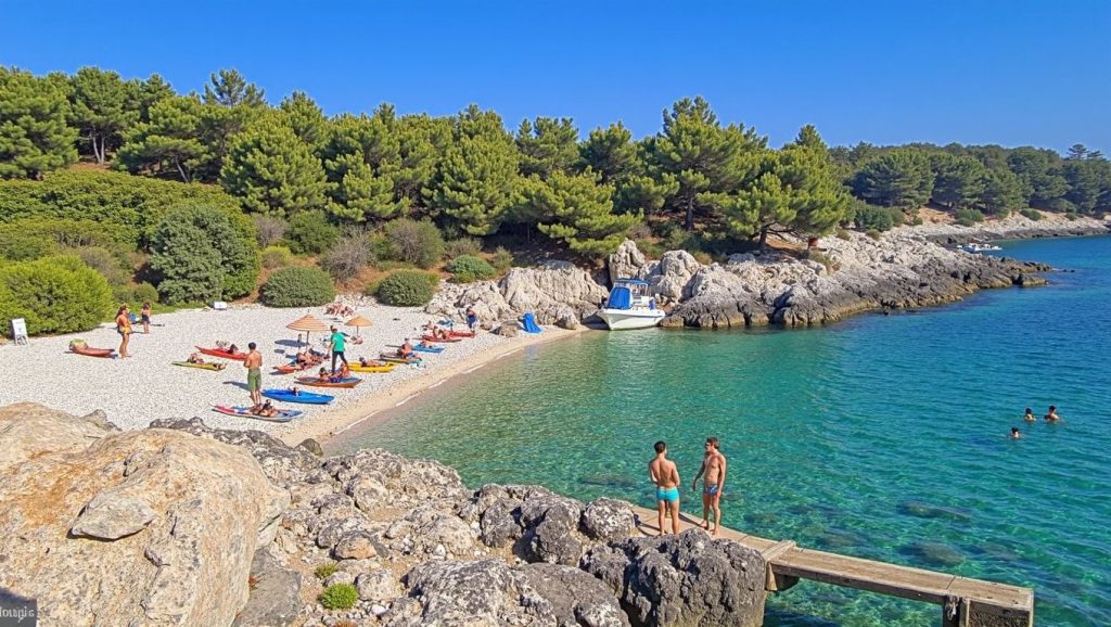 Vista amplia de Nugal en Makarska, Hvar