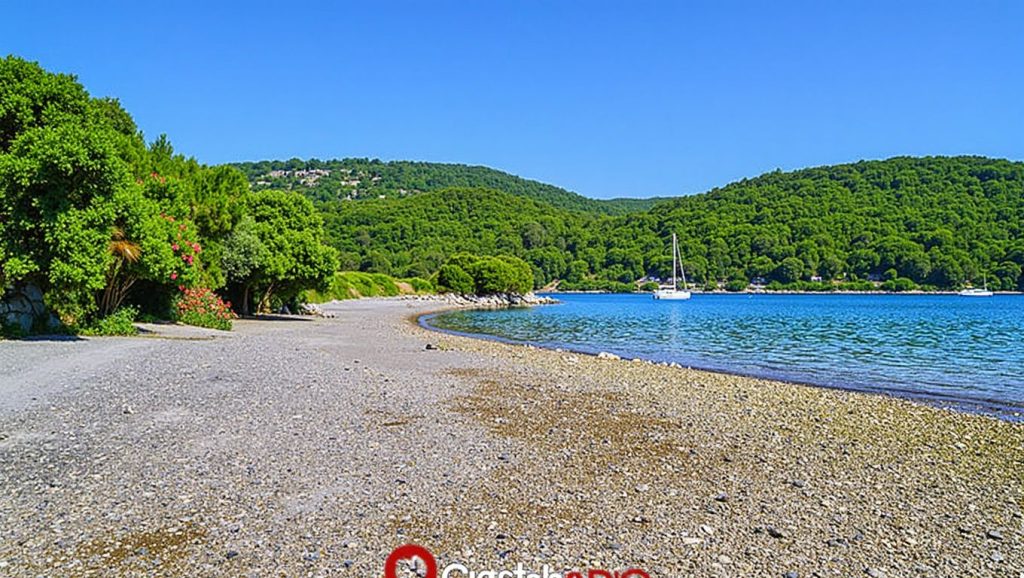 Panorámica de Paljevina con cielo despejado, Croacia