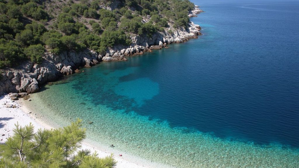 Vista del entorno de Pavija Luka, Croacia, Korčula