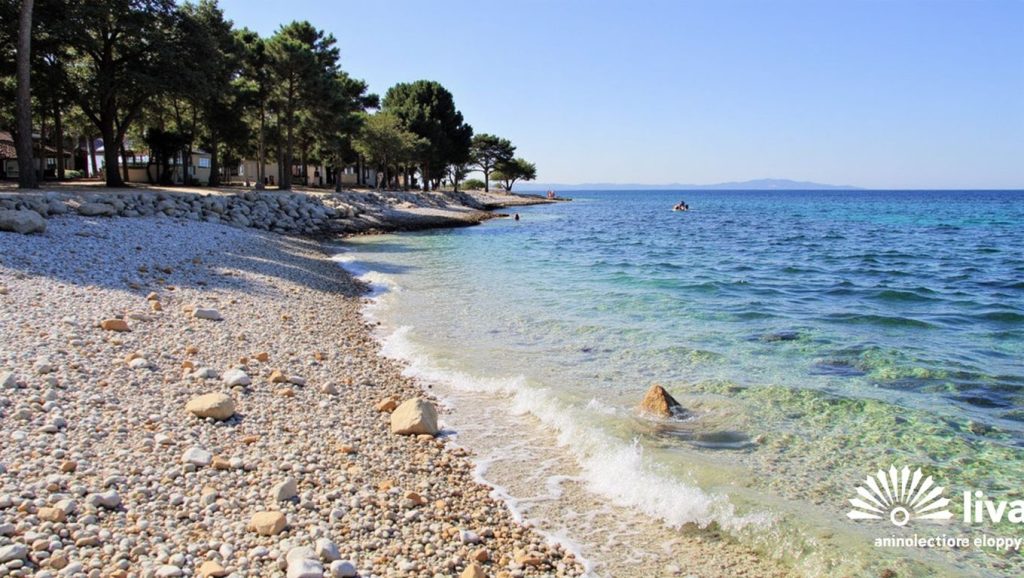 Textura de arena en Petrčane Public Beach, Croacia, Croacia