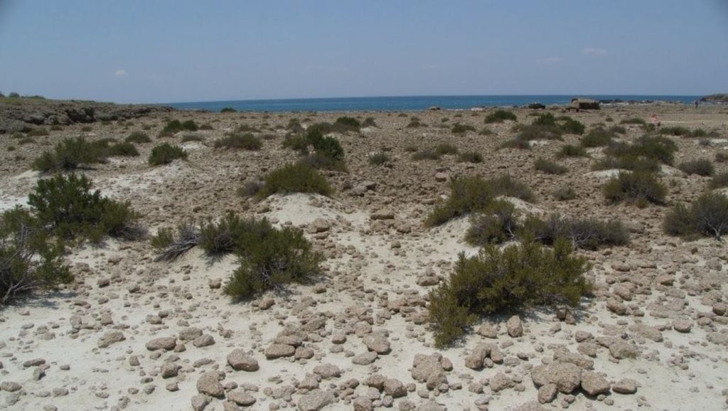 Orilla de Pissouri Bay con olas suaves en ?
