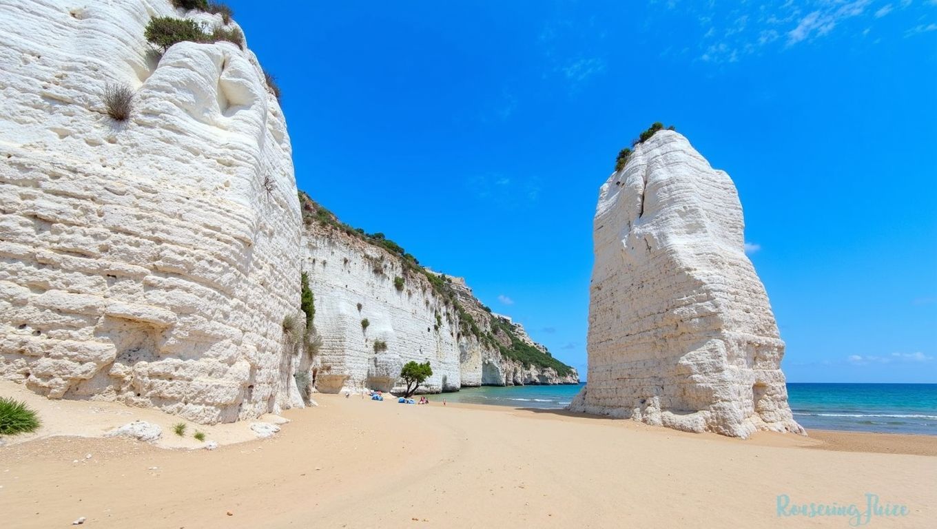 Pizzomunno Vieste monolito caliza blanca playa Gargano Puglia