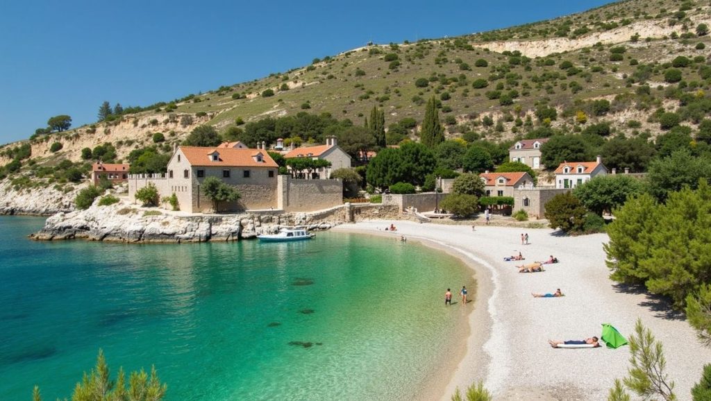Línea de costa en Plaża Okrug, Croacia