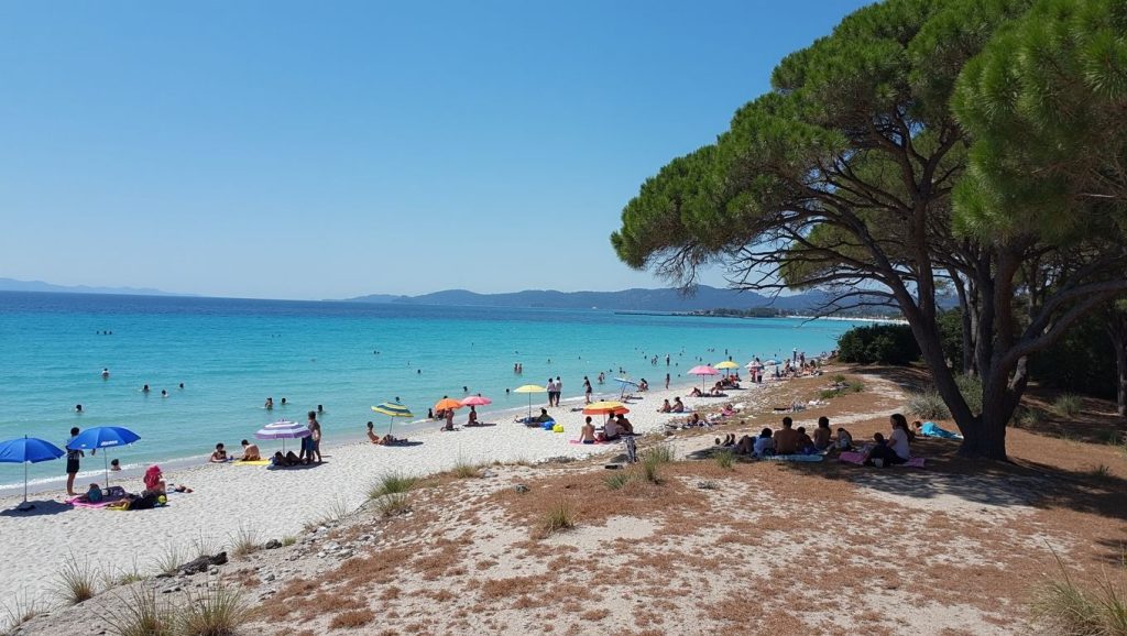 Vista del litoral en Plage d'Agosta, Ajaccio