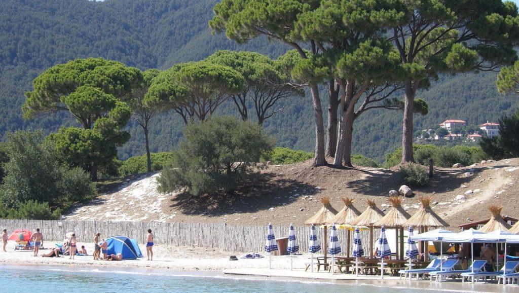 Agua y arena en Plage de Bagheera, Cap Corse