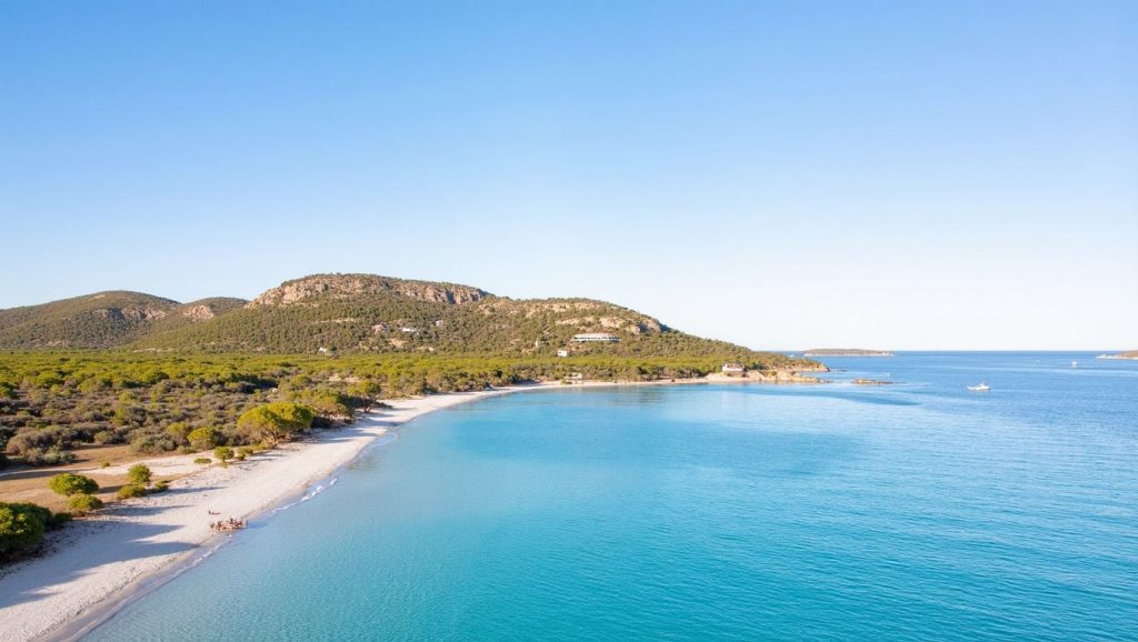 Vista del entorno de Plage de Bagheera, Cap Corse, Córcega