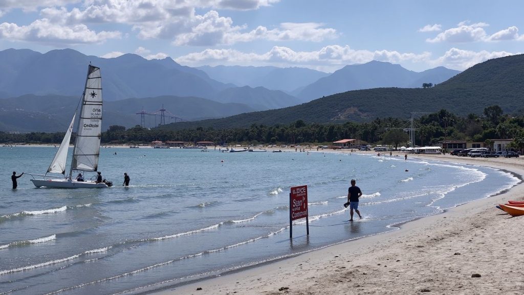 Panorámica completa de Plage de Capu Laurosu, playa de Propriano