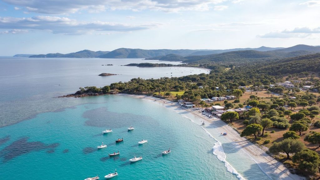 Línea de costa en Plage de Cupabia, Propriano