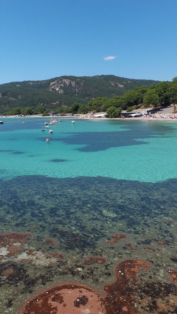 Agua y arena en Plage de Fiorentina, Cap Corse