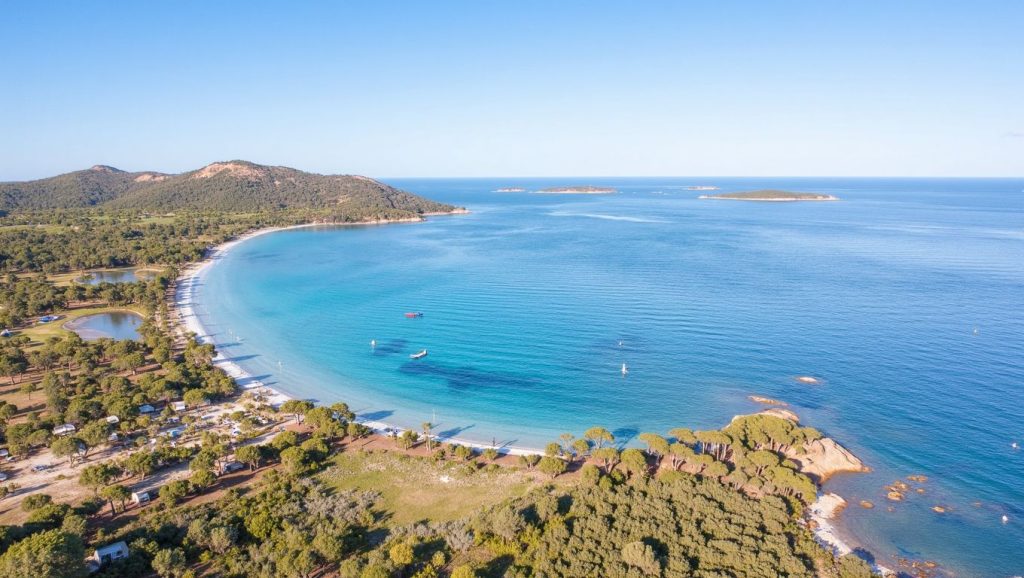 Playa Plage de Golfo di Sogno desde la arena, Porto-Vecchio, Córcega